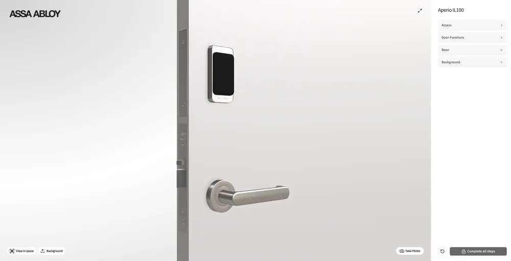 Configuring a door handle and access reader