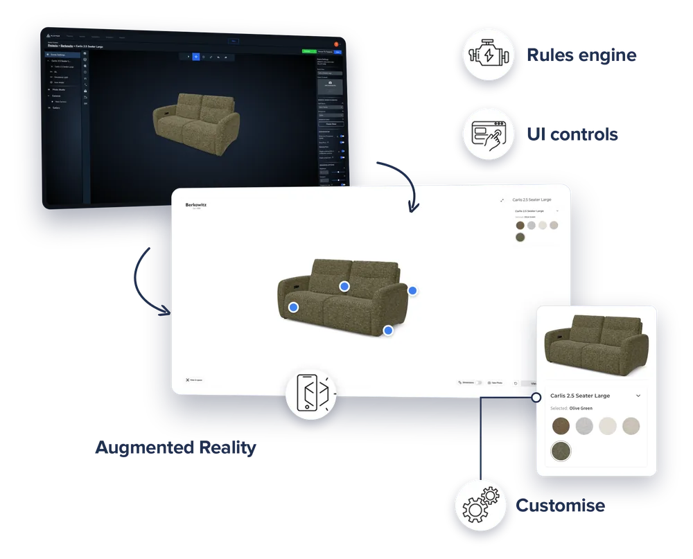 A furniture configurator across devices
