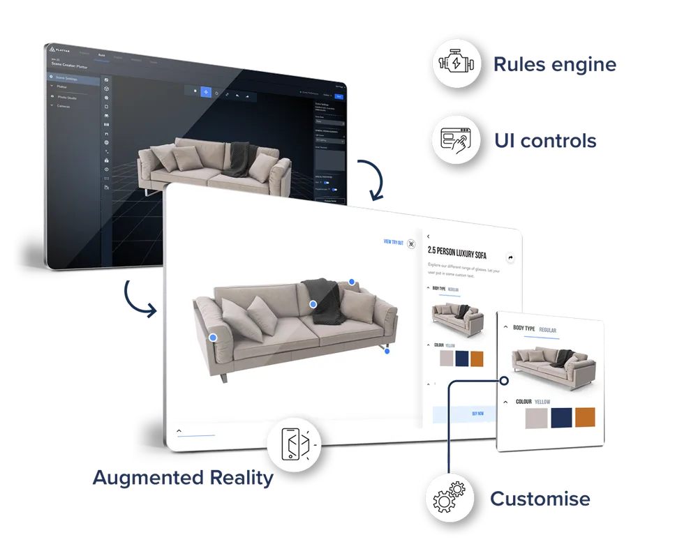 One sofa shown in many fabrics